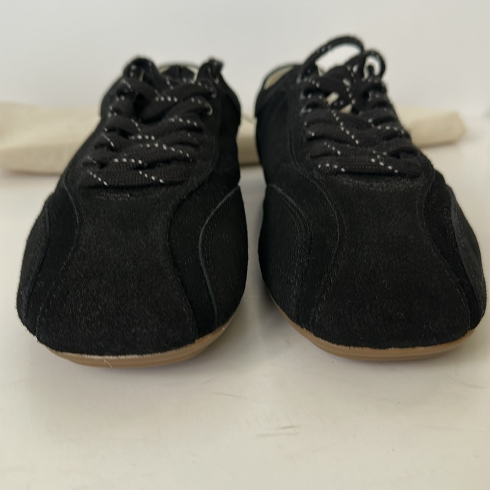 Zara Men's Retro Split Leather Black Sneakers - Picture 6 of 12